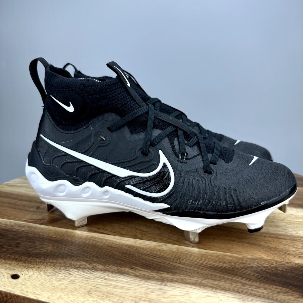 Nike Alpha Huarache NXT Metal Baseball Cleats Black White Size 7 DJ6517-001